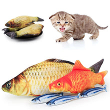 Load image into Gallery viewer, Multi-pattern Funny Lifelike Fish Shape Simulation Pet Cat Kitten Teaser Cute Playing Toy Pillow Doll With Catnip
